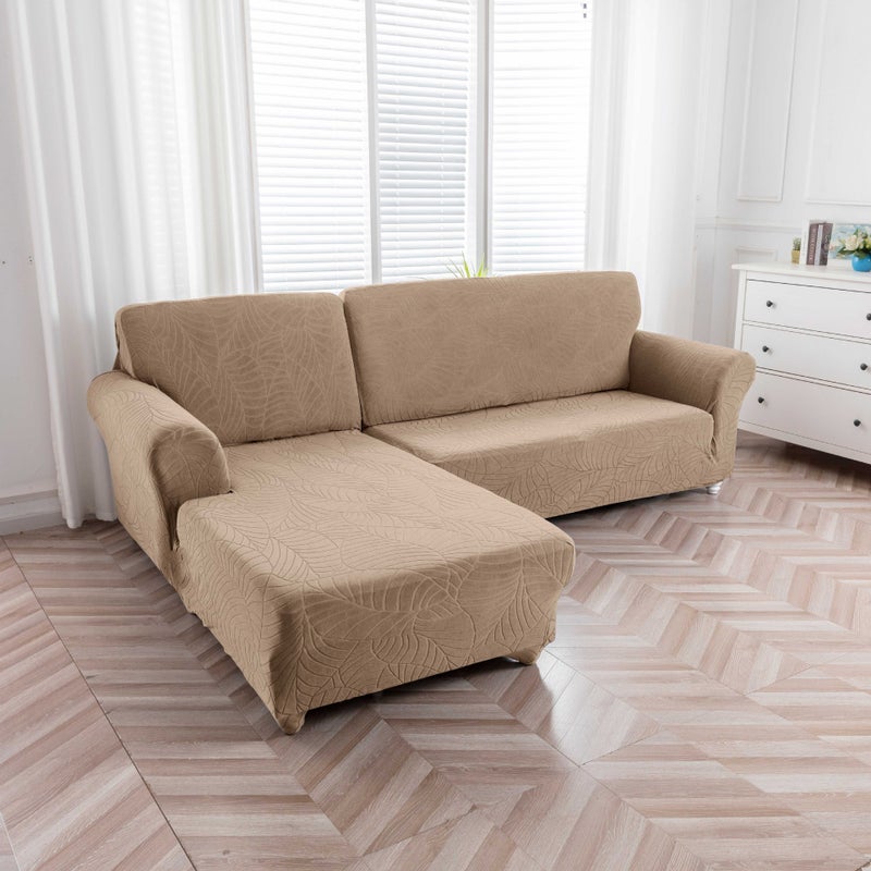 Large Leaf Sofa Cover Stretch Full Coverage Single Double Sofa Cover Dust Cover Lazy Sofa Full Cover Cloth Towel - Image 1